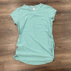 New Balance Maternity Sz M Workout T-Shirt Top Gym Running Ruched Seafoam Green